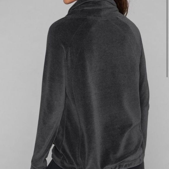 Athleta Grey Velour Cowl Tunnel Neck Pullover - Picture 3 of 12